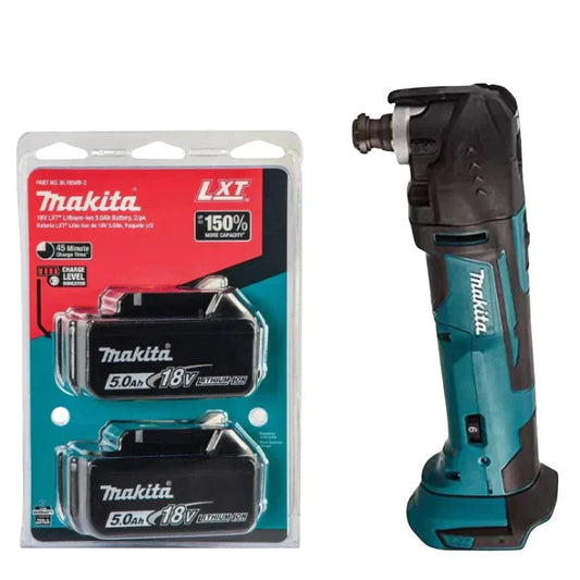 Makita 18V LXT Cordless Multi-Tool Bundle – DTM51Z with Twin 5.0Ah Li-Ion Batteries